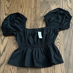 Express Black Puff Sleeve Blouse
